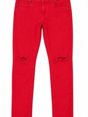 rag & bone Women's Straight Leg Jeans in Red